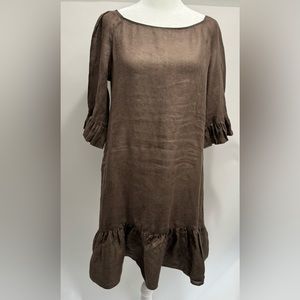 Elie Tahari 100% Linen drop waist dress